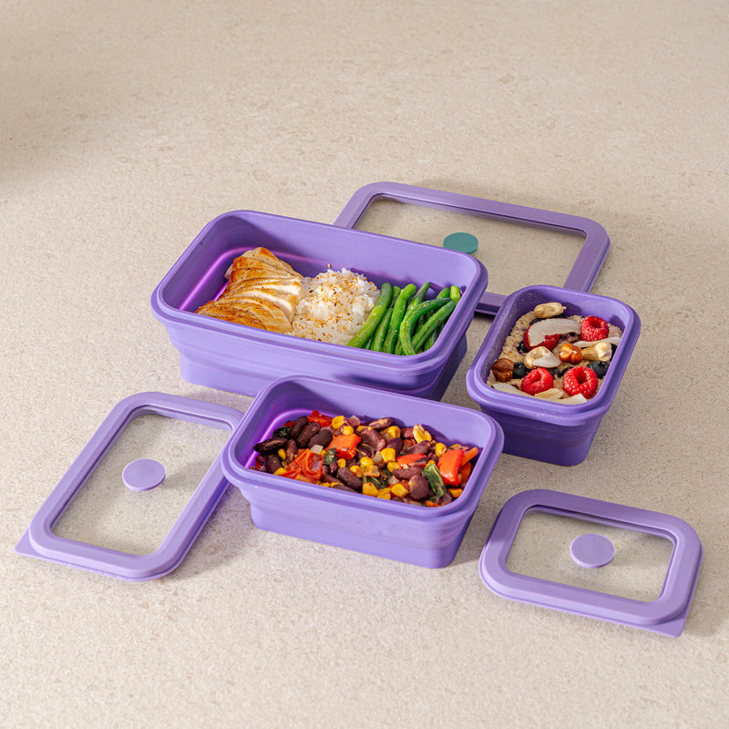 3er-Set Faltdosen von coox – Ideal für Meal Prep und Aufbewahrung in drei Größen